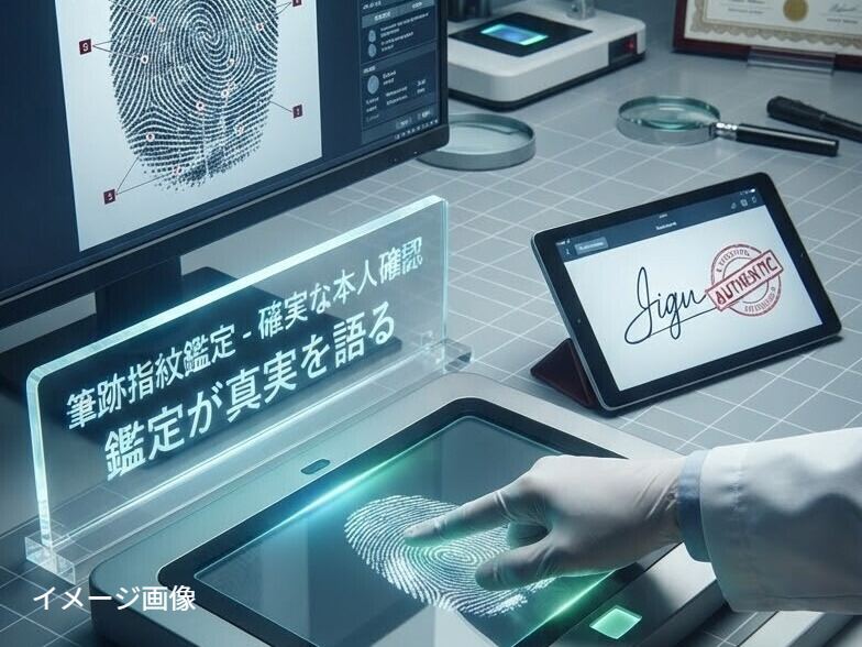 指紋鑑定のイメージ：指紋データを照合する様子